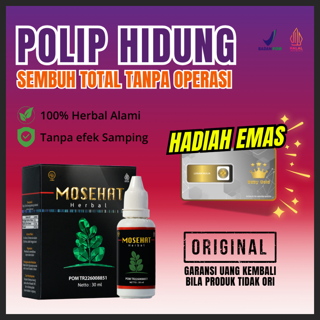 Mosehat Obat Polip Hidung Paling Ampuh Original Herbal Alami Tanpa Operasi Anak Dan Dewasa