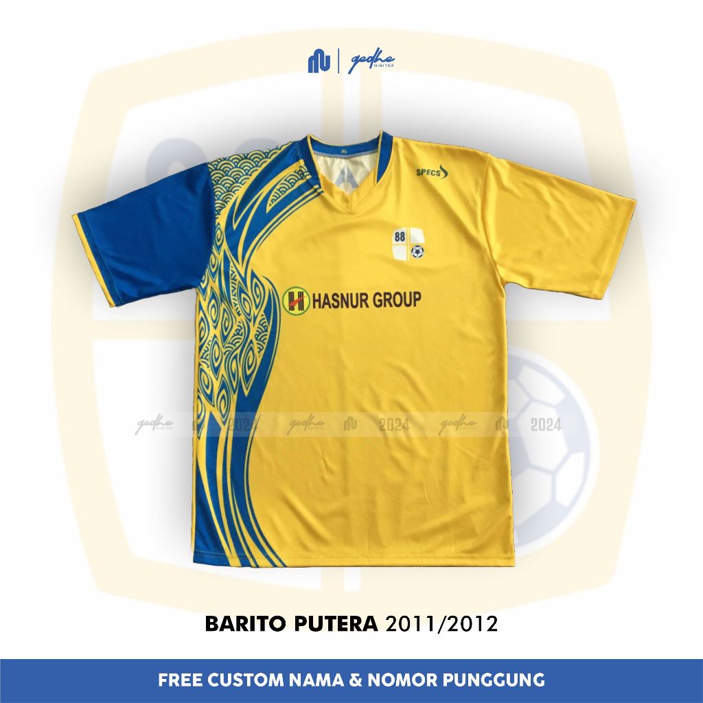Jersey Barito Putera 2011/2012 Free Custom Nama dan Nopung
