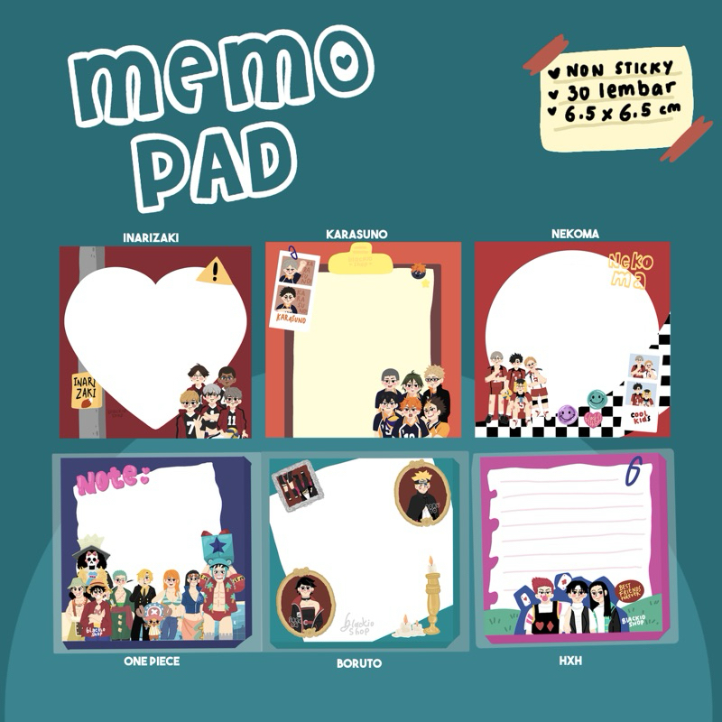 

Memo Pad Anime by blackioshop