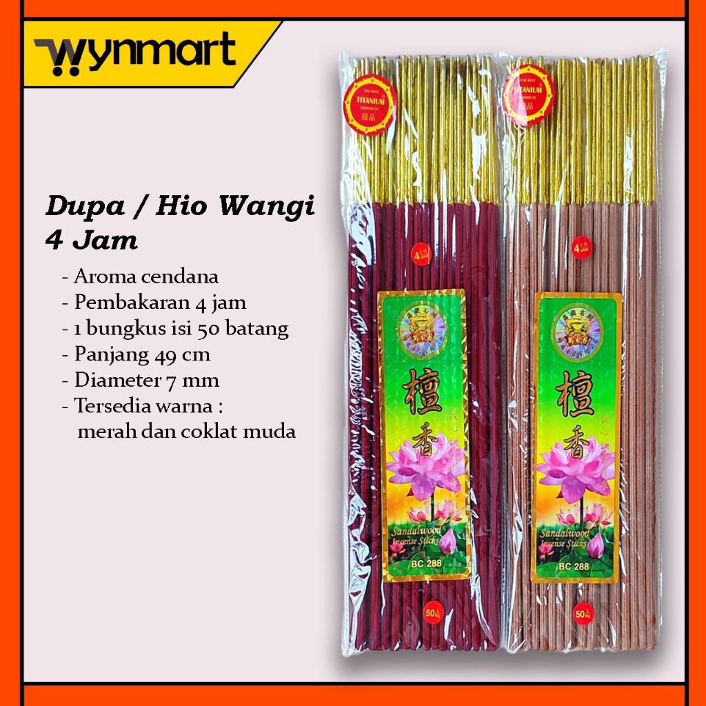 Dupa / Hio besar 4 Jam Aroma Cendana / Sandalwood