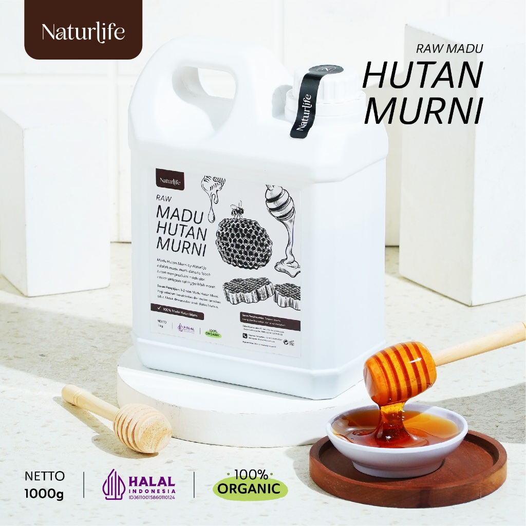 MADU HUTAN SUPER ASLI 1000GRAM NATURLIFE ORIGINAL ALAMI TANPA CAMPURAN APAPUN RAW HONEY MINUMAN HERB