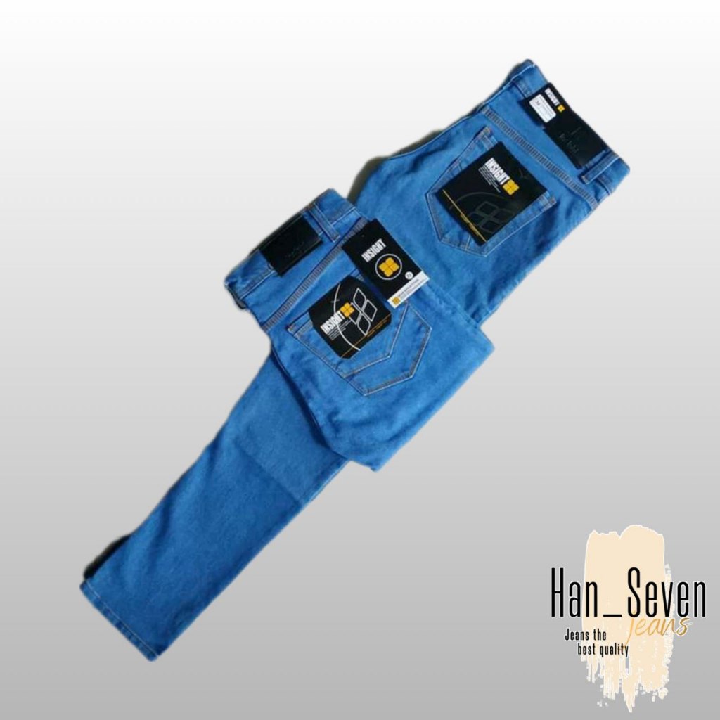 Celana Jeans Pria Denim Celana Pensil Cowok Hitam Celana Jeans Panjang Pria Slimfit Han_Seven