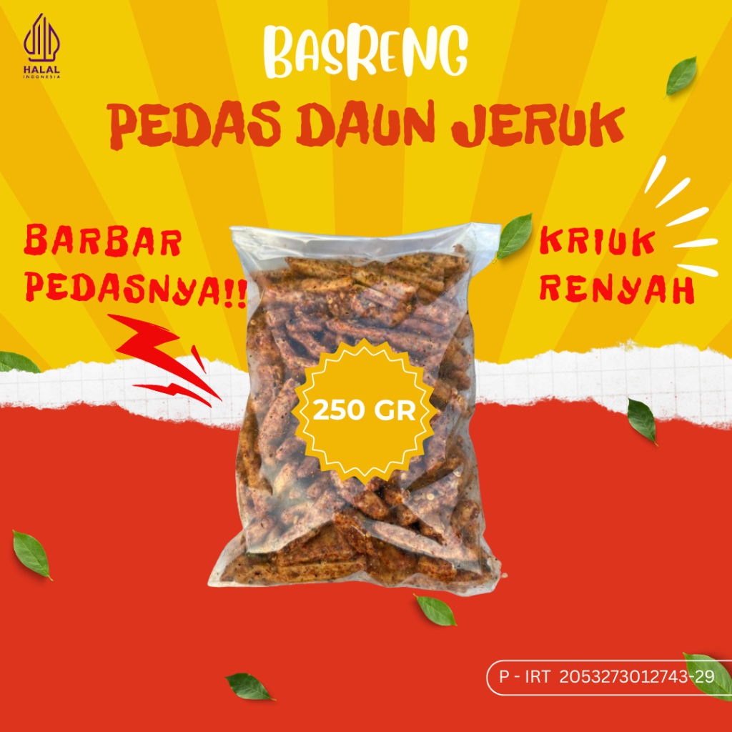 

Basreng Pedas Daun Jeruk TERBARBAR MURAH 250 GRAM by Basreng Gerengseng