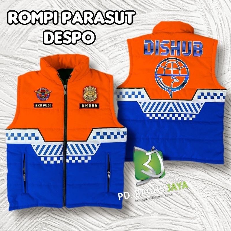 ROMPI DISHUB TERBARU MODEL GELEMBUNG FULL BORDIR + NAMA