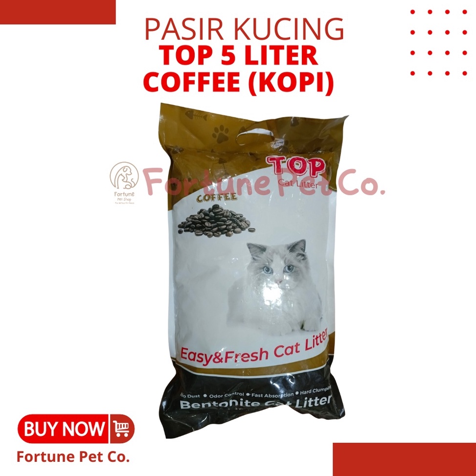 SALEE Pasir Kucing TOP 5 LITER Coffee  Pasir Wangi Kucing Pasir Gumpal Kucing TOP Pasir Karungan 5 L