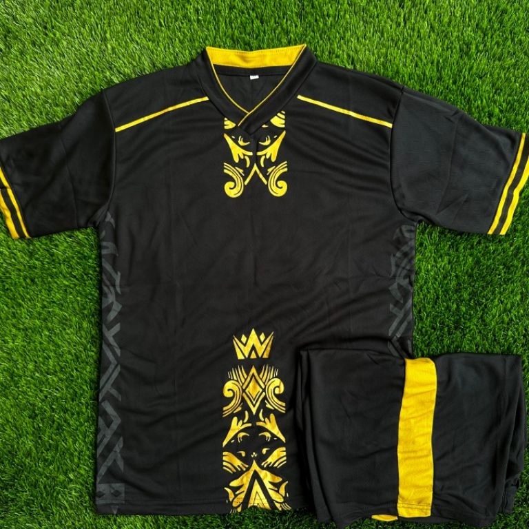 KODE N62T BISA COD SETELAN FUTSAL BATIK DAYAK HITAM JERSEY FUTSAL BAJU BOLA JERSEY BOLA BAJU FUTSAL 