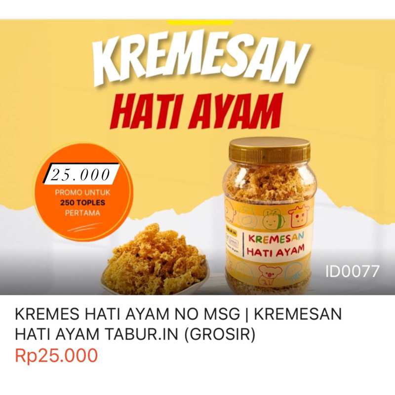 

KREMESAN BB BOOSTER kremes ati ayam dan kremes ayam kampung