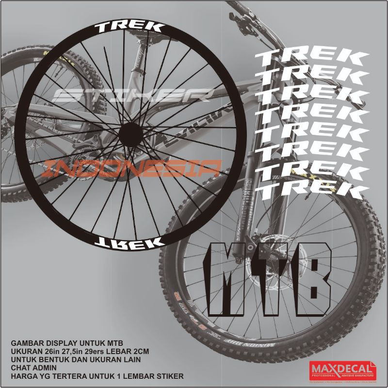 stiker velg sepeda sticker rims sepeda mtb trek