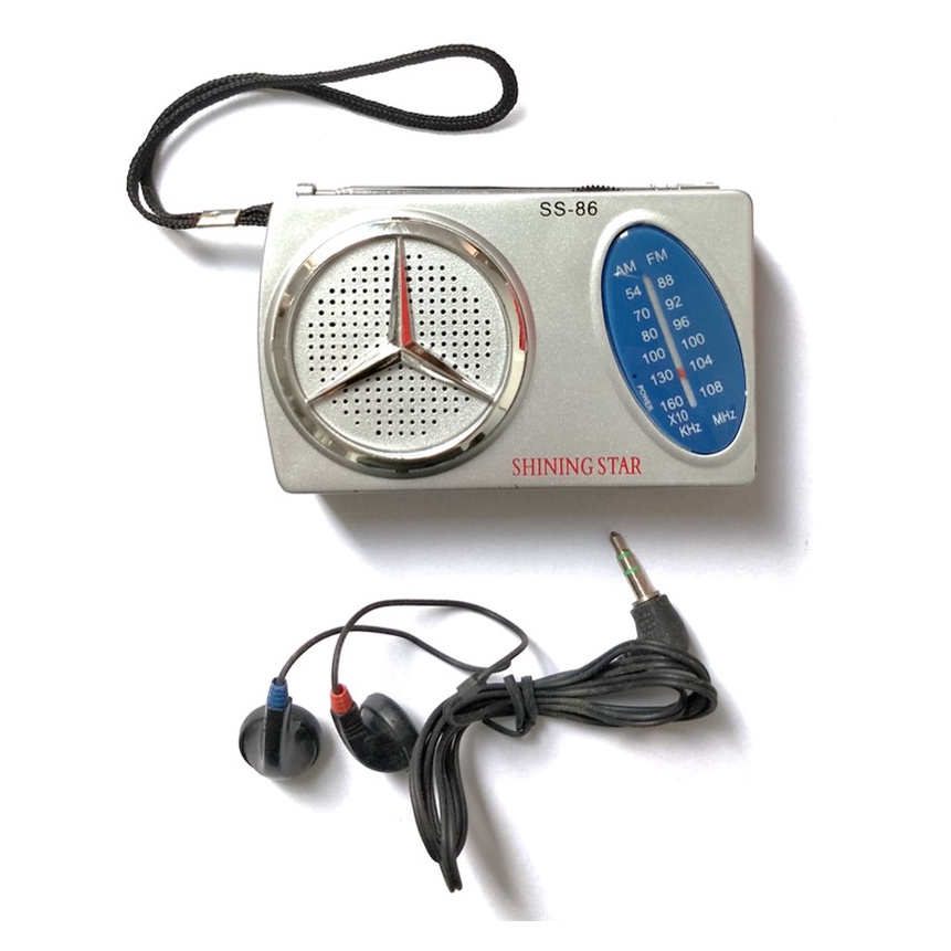 KODE P9G Radio FM AM Shining Star Mini Portable Radio SS 86 Free Earphone dan Baterai