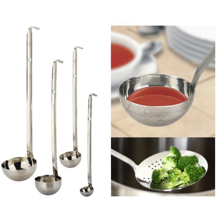 Irus bakso Panjang Tebal Stainless stell 6 oz  irus soup centong bakso kuah stainless stell Tebal