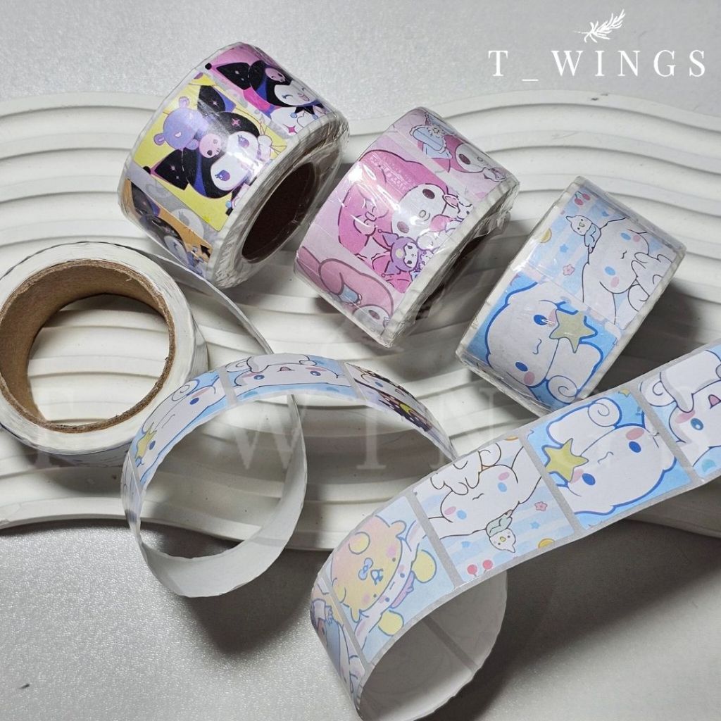 

[ TWU_07 ] 1 Roll stiker Sanrio karakter / Stiker roll Karakter Gemoy