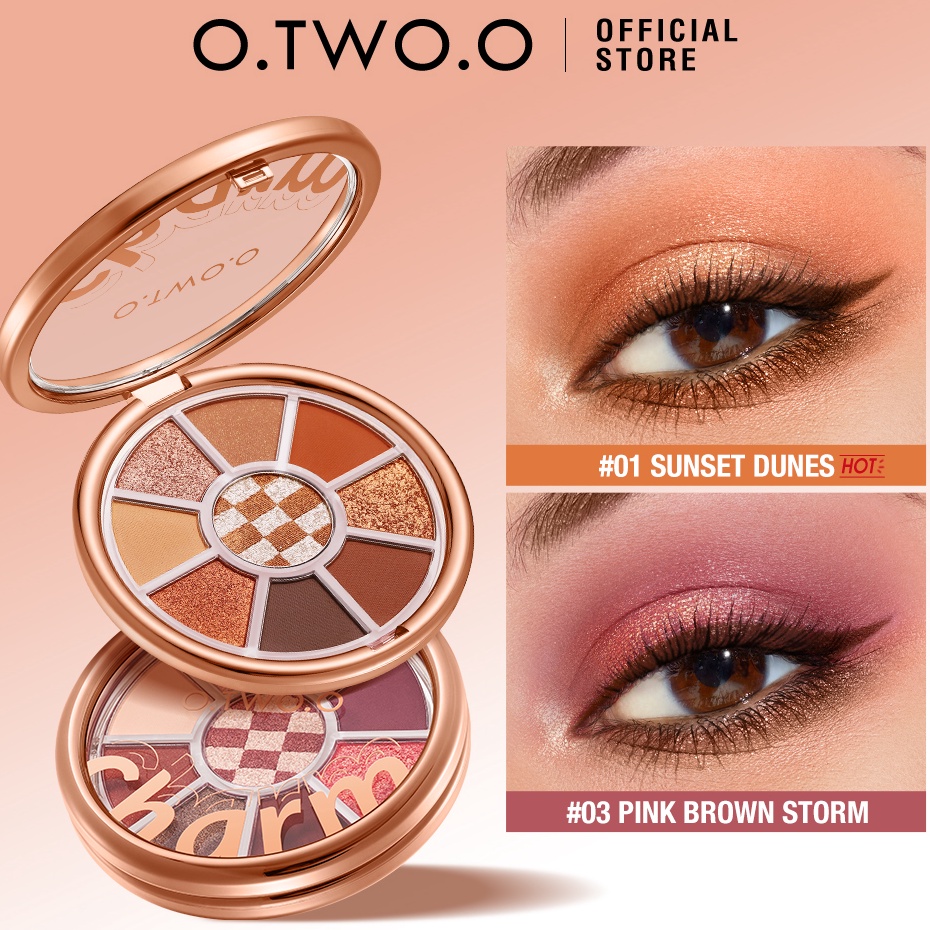Pilihan Terbaik OTWOO 9 Warna Eyeshadow Palette High Pigment Waterproof LongLasting Eyeshadow