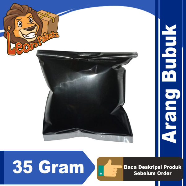 

tepung arang batok activated charcoal carbon halus bubuk serbuk powder 35 gram