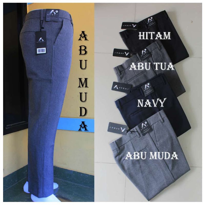 Celana formal panjang pria slimfit