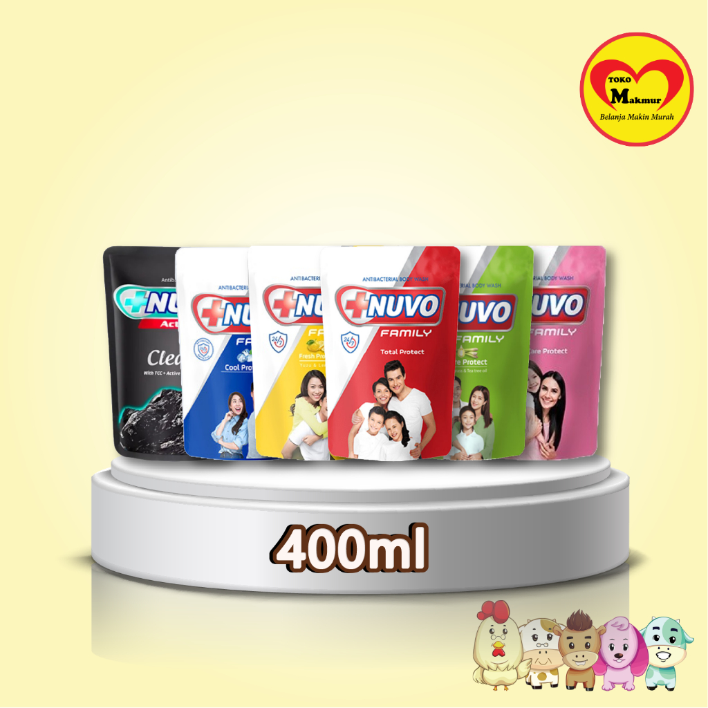 Nuvo Family Sabun Cair Merah / Biru Tua  / Kuning / Hitam / Pink / Hijau 400Ml / Toko Makmur Gresik