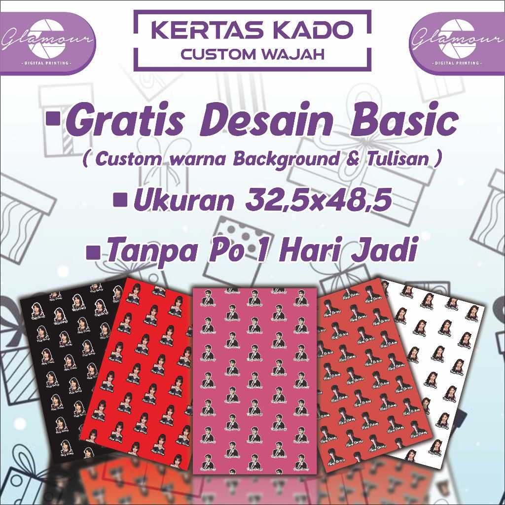 

SDG1 KERTAS KADO CUSTOM WAJAH AYANG KPOP BTS / Kertas Kado Viral Custom Gambar Wrapping Paper gambar