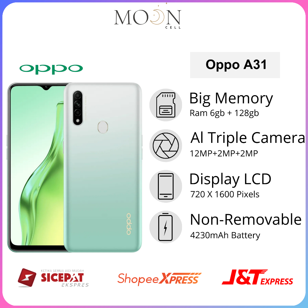 Oppo A31RAM 6/128 GB SMARTPHONE FULLSET GARANSI 1 TAHUN