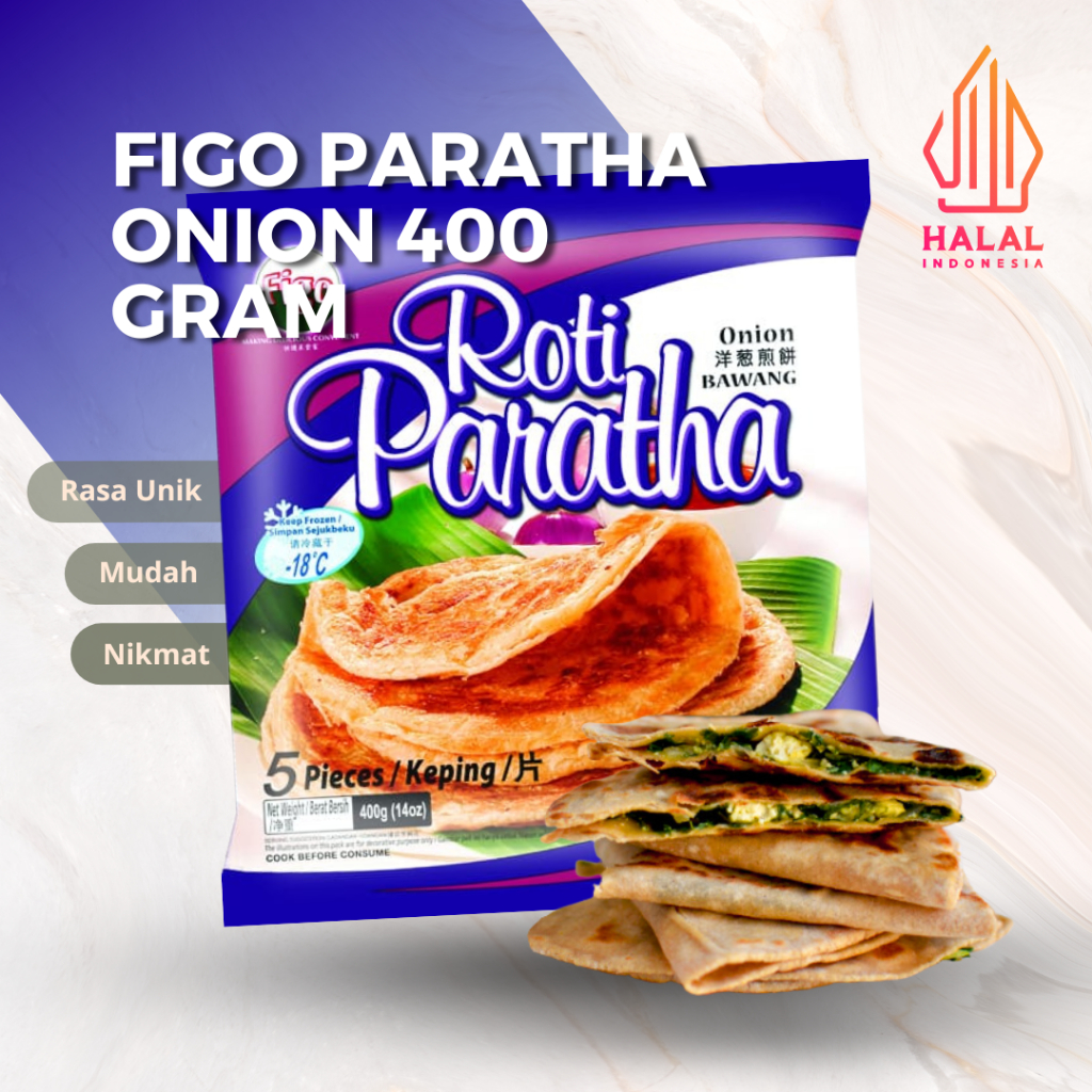 

[GROSIR] FIGO ROTI BEKU PARATHA ONION 400 GRAM