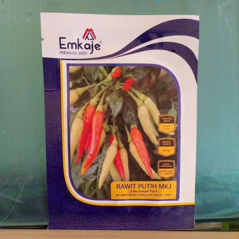 Benih Cabe Dompolan Berdompol Rawit Putih MKJ 10 Gram  - Cap Emkaje