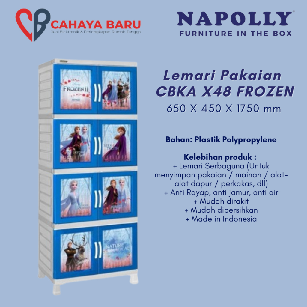 Lemari Pakaian NAPOLLY FROZEN/Lemari Plastik NAPOLLY CBKA X48 Frozen