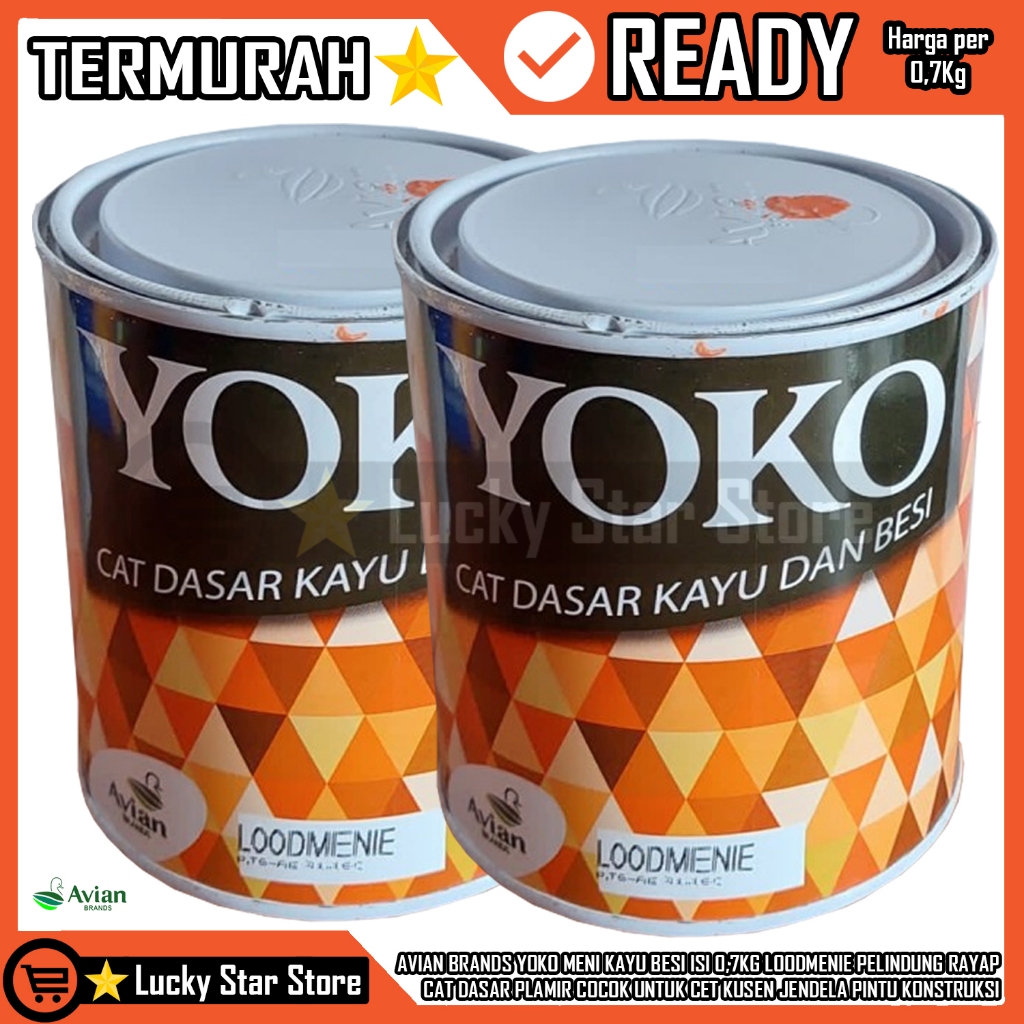 Avian Brands Yoko Meni Kayu Besi Isi 0,7kg Loodmenie Yzermenie Pelindung Rayap Cat Plamir Cet Kusen 