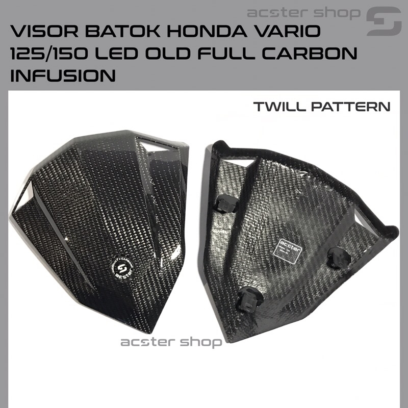 Acster Cover Handle Top Carbon Visor Batok Honda Vario 125 150 LED Old Full Carbon Infusion