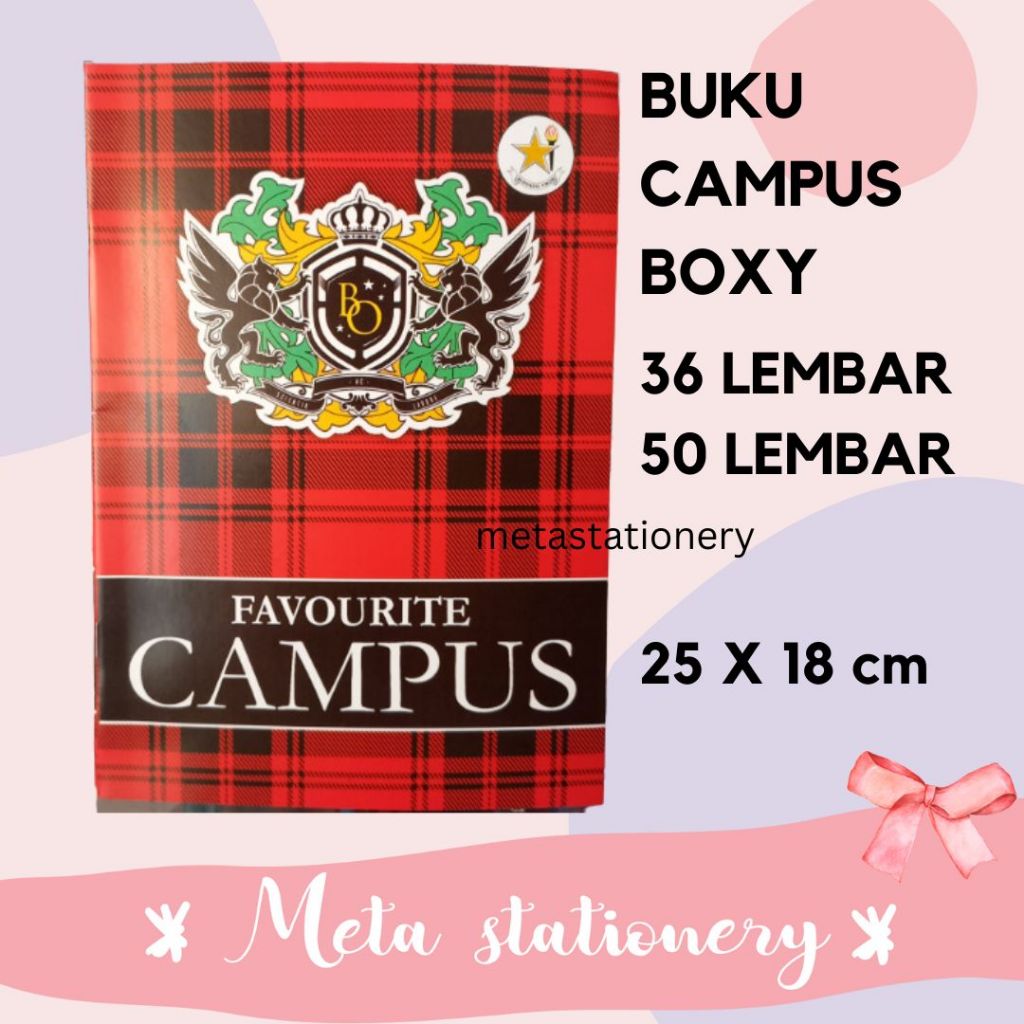 

Buku Catatan / Buku Tulis Campuss Bintang Obor Ukuran Boxy ( 1 pack )