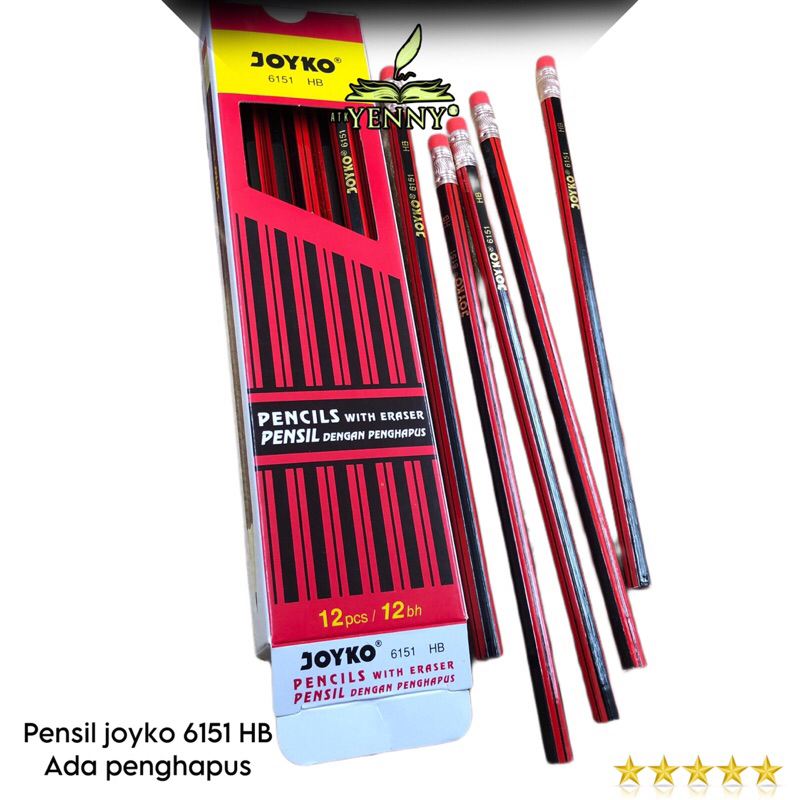 

Pensil Joyko HB Pensil Dengan Penghapus 1 Pack Isi 12 Pcs