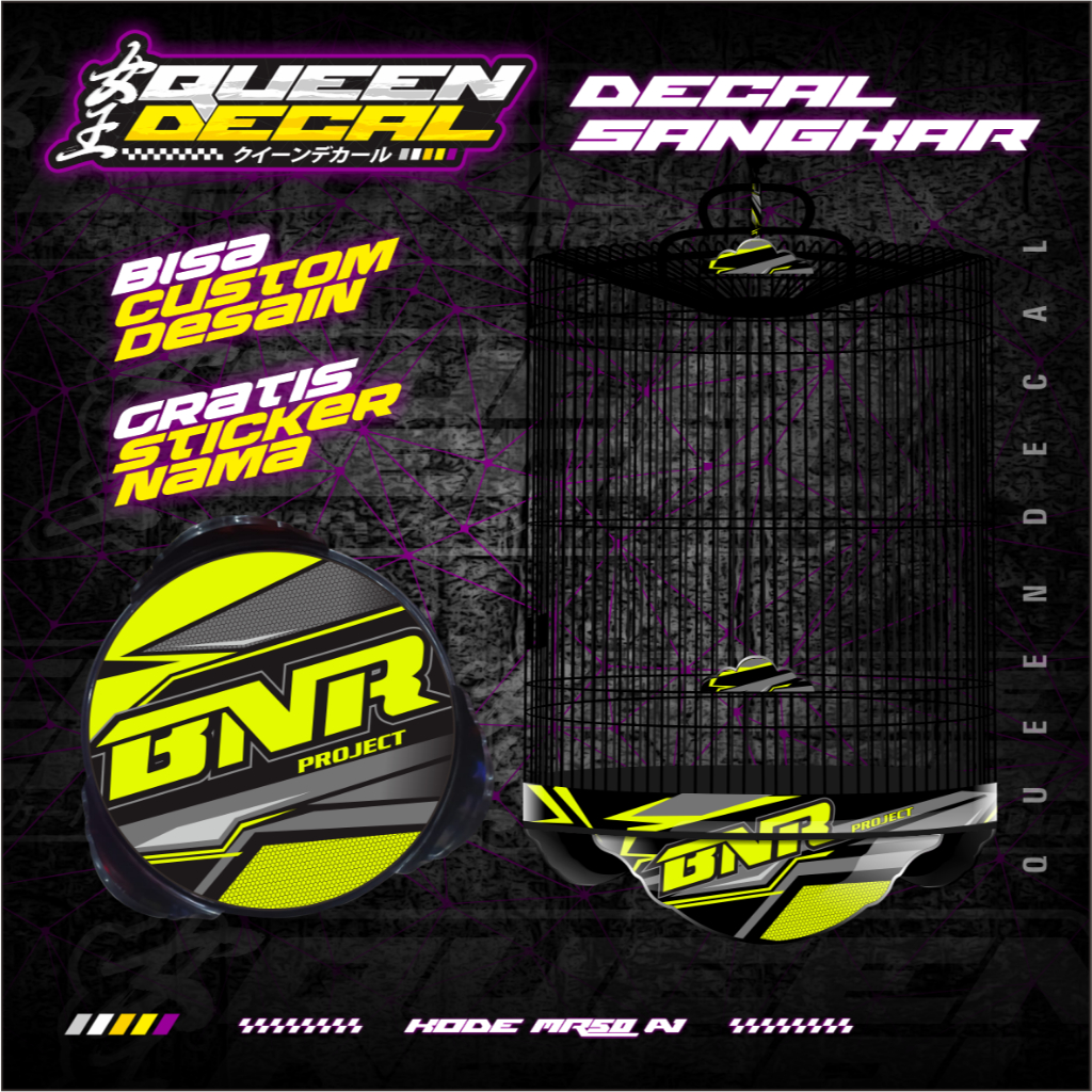 Stiker Decal Sangkar Murai Bulat  No 1 2 3  / DECAL SANGKAR ORIQ CUSTOM DESAIN - MR