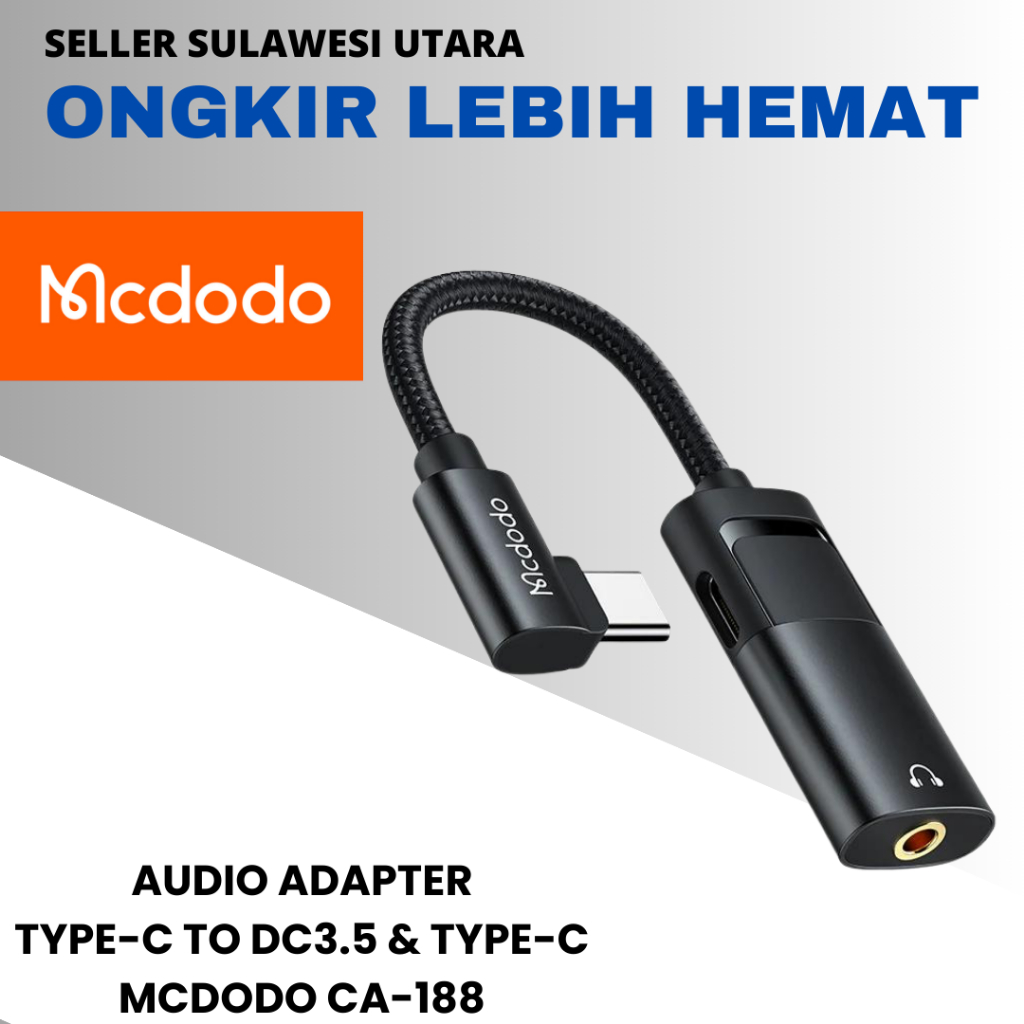 SPLITTER TYPE-C TO AUDIO & TYPE-C MCDODO CA-188 SUPPORT ON MIC FOR GAMING