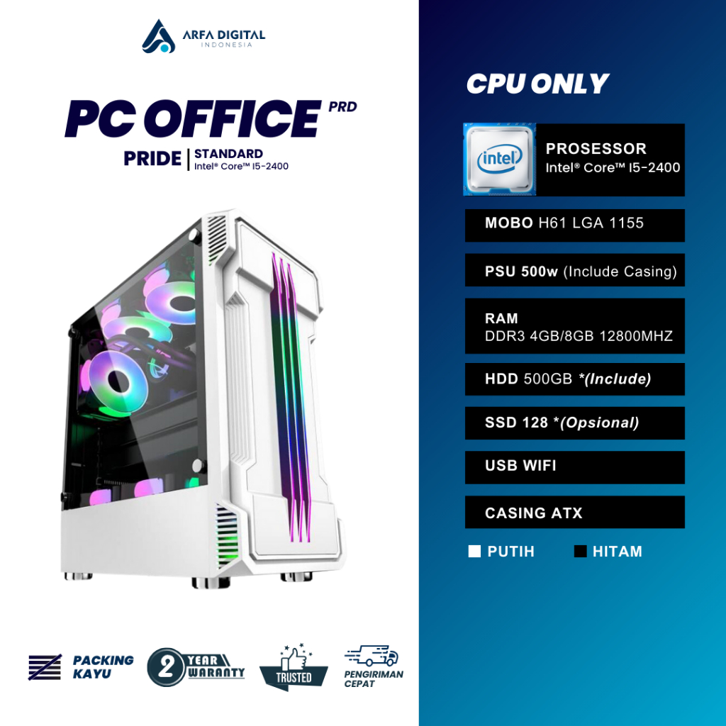 Komputer Full Set Murah Intel Core I5 Ram 8GB SSD 120GB HDD 500GB LED 19