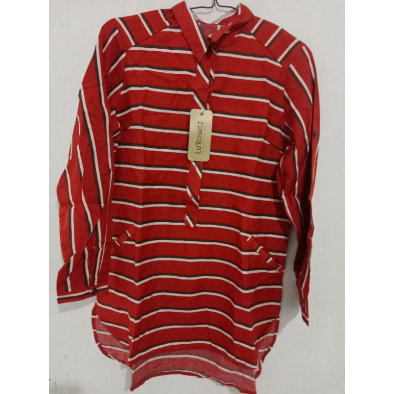 kemeja tunik le'rosetz salur teracotta