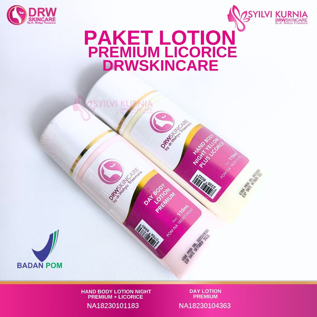 Drw Skincare Paket Hb Hand Body Lotion Premium Licorice Paket Lotion Pemutih BPOM