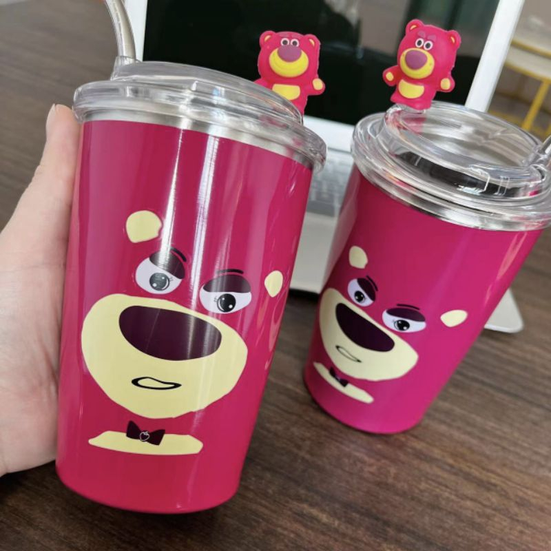 [COD] 500ml Tumbler Lotso Botol Minum Lotso Stainless 304 2in1 Tumbler Lotso Strawberry Bear Tumbler