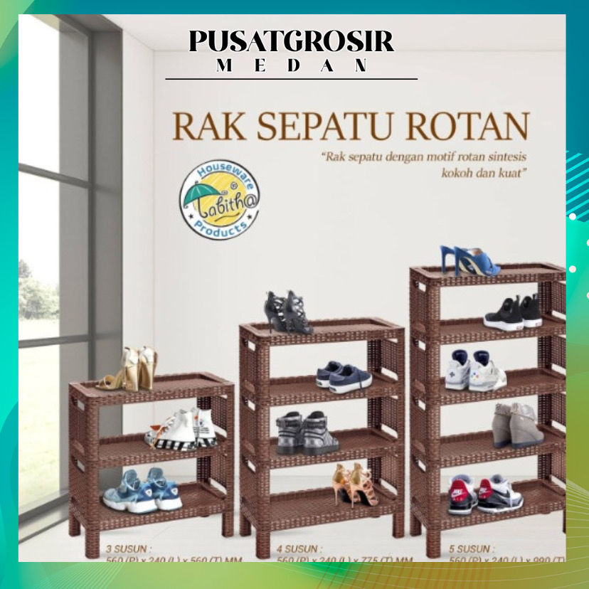 RAK SEPATU ROTAN TABITHA ORIGINAL / RAK SEPATU ROTAN MULTIFUNGSI