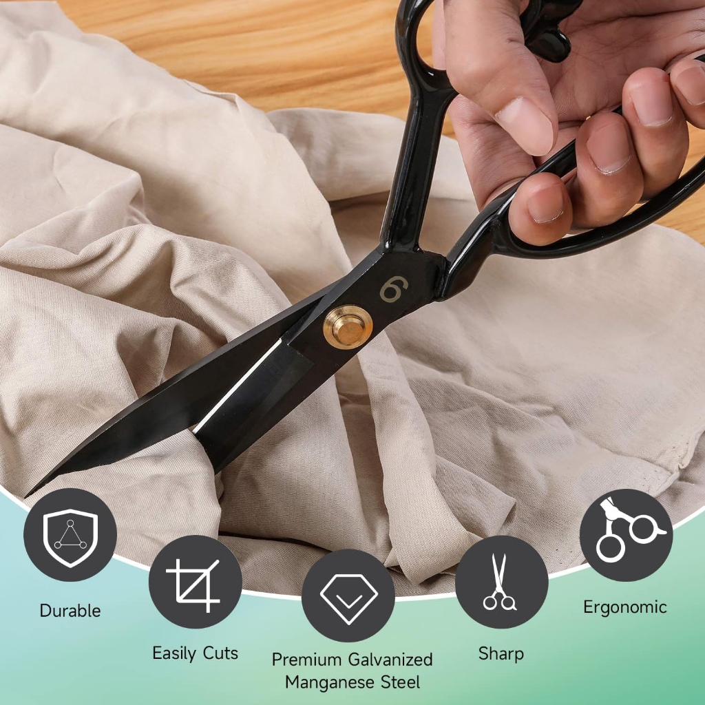 

tyvf JLD 8-11'' Gunting kain Gunting Potong Bahan Kain super tajam ori bahan baja hitam gunting