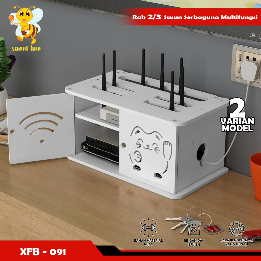 WiFi di TV dinding tergantung di dinding set-top box router penempatan rak penyimpanan - SWEETBE