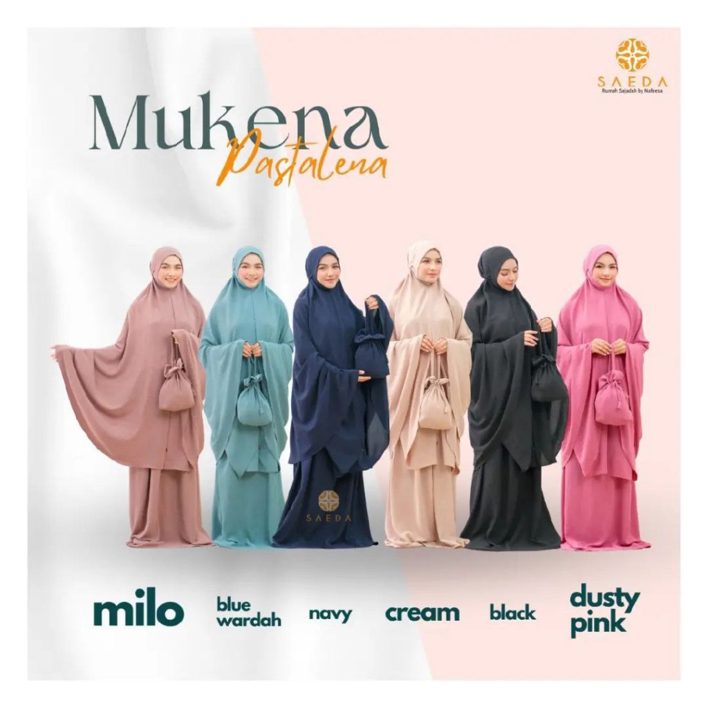 SAEDA - Mukena Telekung Malaysia Penutup Dagu Syar'i Krinkle Airflow Sarwa | Mukena Dewasa Premium P