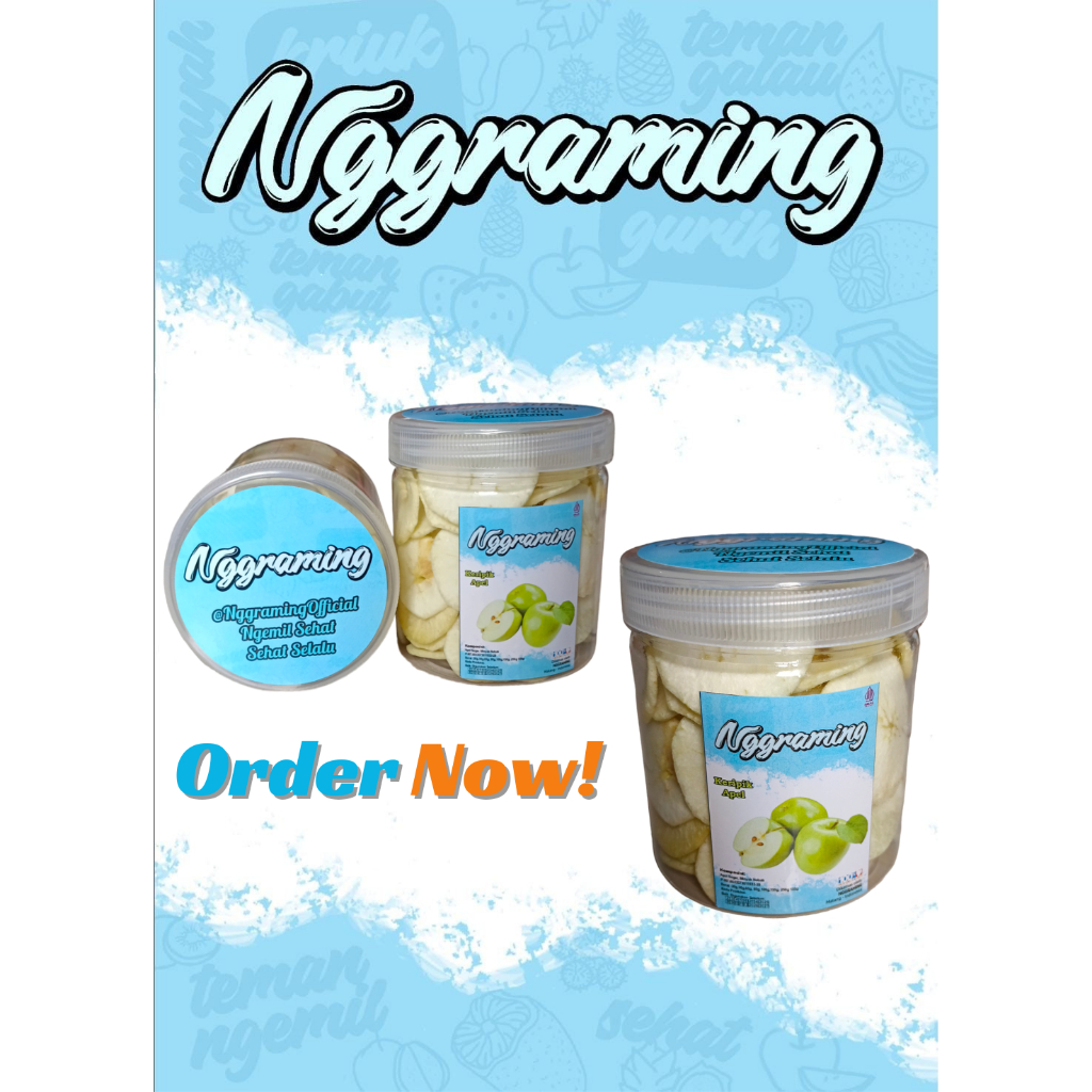 

Nggraming keripuk buah apel premium kemasan toples 600ml