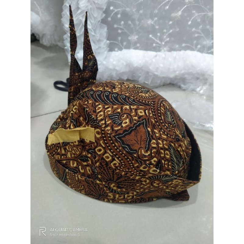udeng dan sembong setelan cak Surabaya blangkon khas Surabaya motif Gringsing batik halusan grade ba