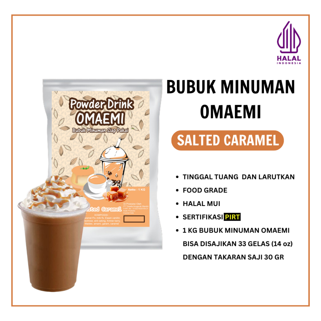 

BUBUK MINUMAN PREMIUM RASA SALTED CARAMEL 1 KG | BPOM & HALAL