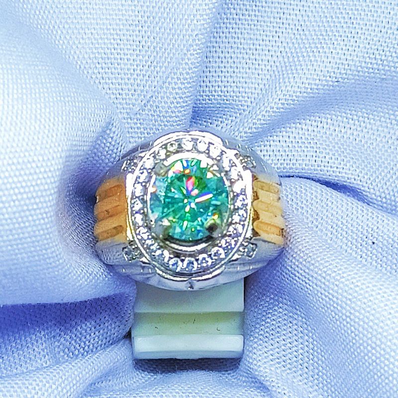 Cincin Blue Moissanite + Memo