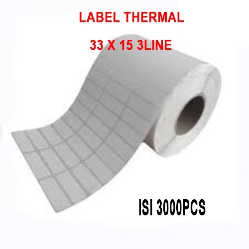 

LABEL STIKER THERMAL 33 X 15 MM 3LINE ISI 3000