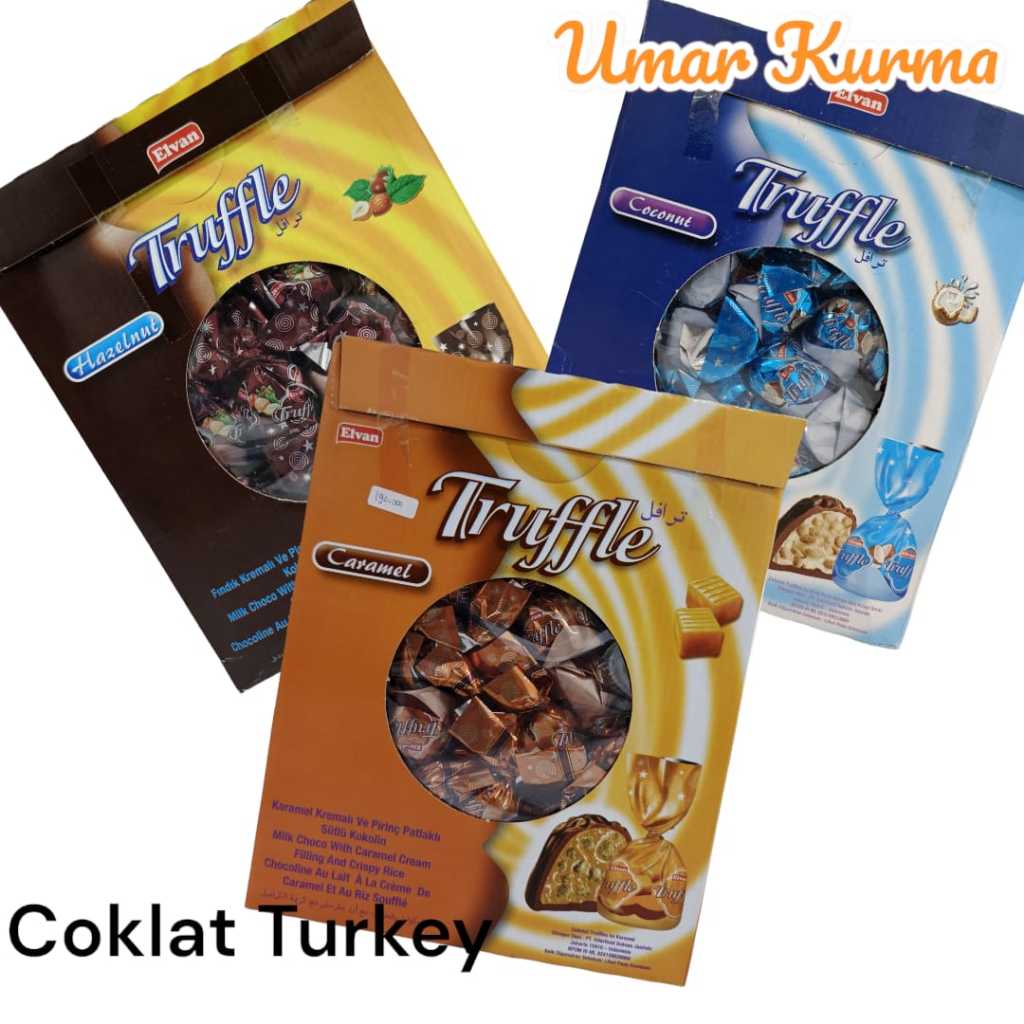 

Coklat Truffle Turkey berat 1.8kg 1 kotak/ Oleh Oleh khas Haji dan Umroh