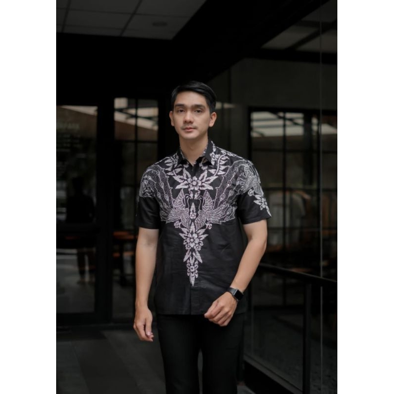 Hem batik katun hitam manis motif acak / Hem batik / Hem hitam manis / Hem katun / Hem exclusive/ He