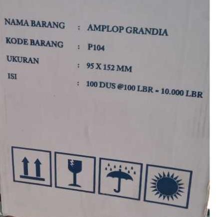 

InJO 1 karton / dus Amplop Grandia 104 Polos Putih / Amplop Putih ( paket usaha ) / Amplop Kondangan