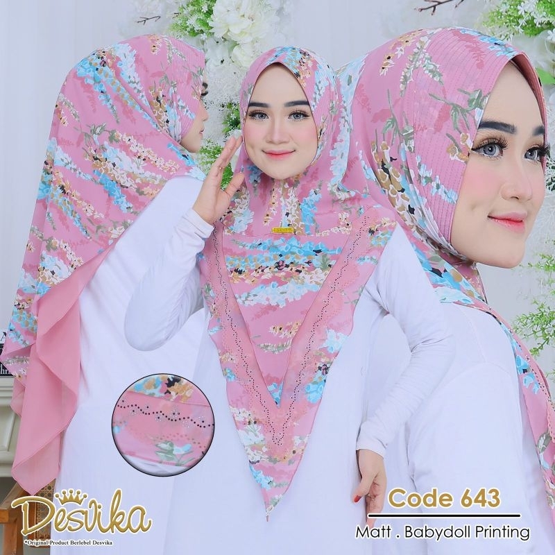 (((ORI DESVIKA))) Khimar cerutu babydoll printing DC 643