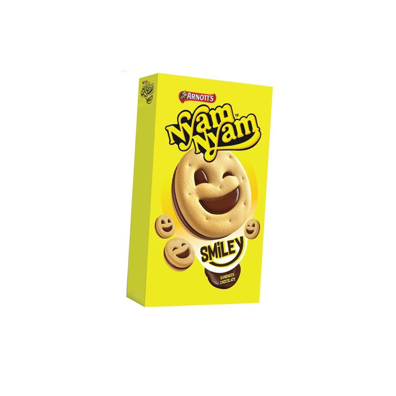 

Nyam Nyam Smiley Biscuit Sandwich Chocolate 45gr