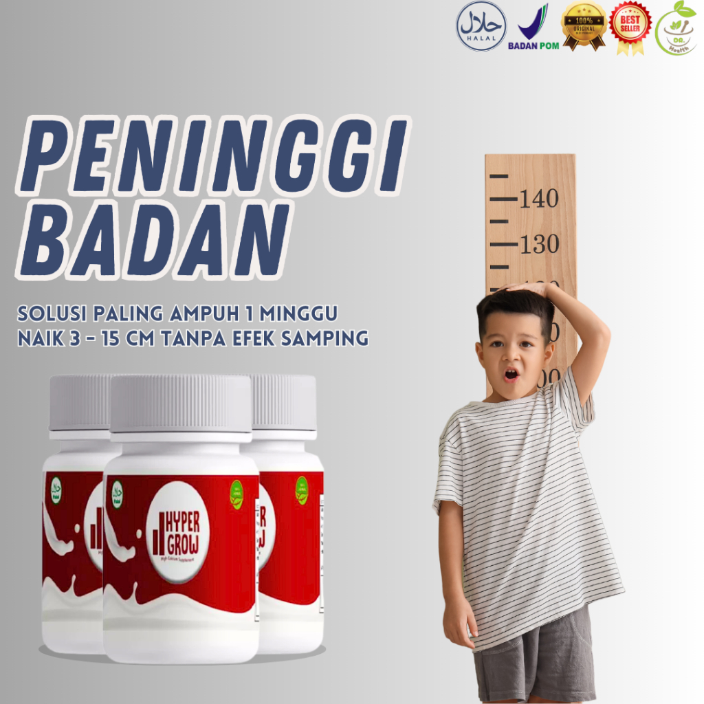 HYPER GROW Peninggi Badan Original Terlaris - suplemen penambah tinggi badan-penambah tinggi badan c