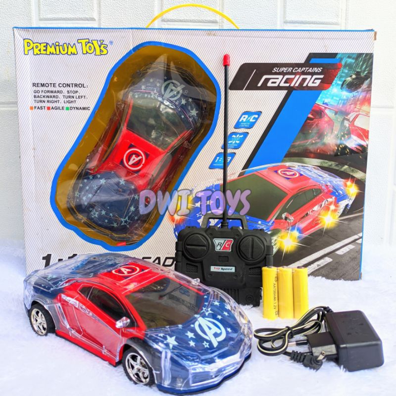 Mainan Anak Mobil Remote Control Lampu Baterai Cas Mainan Mobil Rc